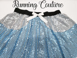 Glass slipper princess inspired sparkle women's running skirt. Midnight princess