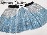 Glass slipper princess inspired sparkle women's running skirt. Midnight princess