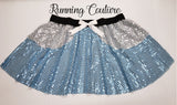 Glass slipper princess inspired sparkle women's running skirt. Midnight princess