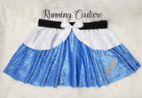 Midnight glass slipper princess inspired velvet blue and white women's running skirt