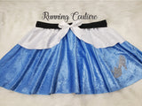 Midnight glass slipper princess inspired velvet blue and white women's running skirt