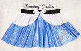 Midnight glass slipper princess inspired velvet blue and white women's running skirt