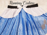 Midnight glass slipper princess inspired velvet blue and white women's running skirt