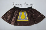 Clock inspired women's sparkle running skirt