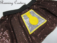 Clock inspired women's sparkle running skirt