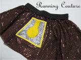 Clock inspired women's sparkle running skirt