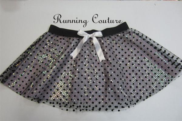 Dalmatian inspired women's sparkle running skirt.