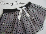 Dalmatian inspired women's sparkle running skirt.