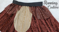 READY TO SHIP Dale chipmunk inspired women's velvet running skirt