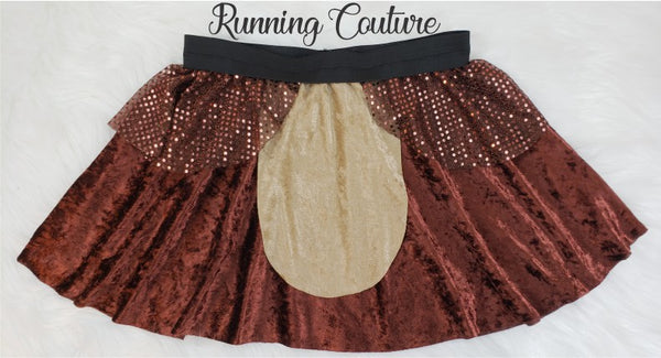 READY TO SHIP Dale chipmunk inspired women's velvet running skirt