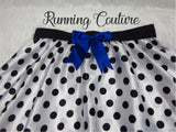 Dalmatian with blue trim inspired women's satin running skirt