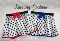 Dalmatian with blue trim inspired women's satin running skirt