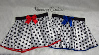 Dalmatian with blue trim inspired women's satin running skirt