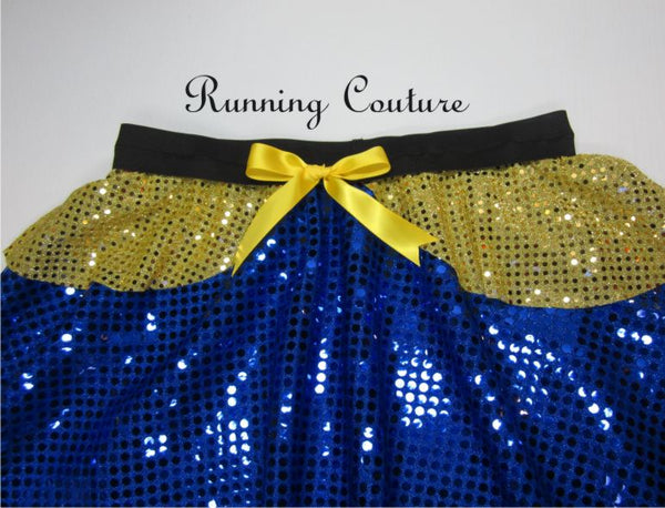 Dory inspired women's sparkle running skirt. Just keep swimming