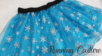 Snowflake Elsa inspired women's sparkle running skirt