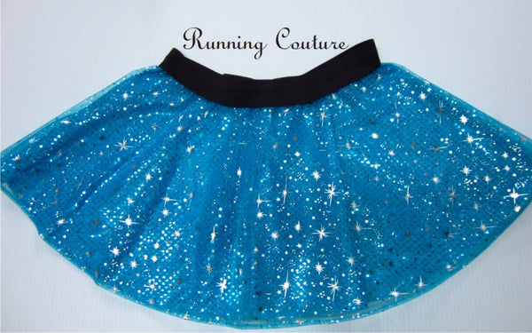 Snow queen/princess inspired women's sparkle running skirt