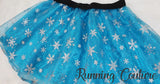 Snowflake Elsa inspired women's sparkle running skirt