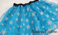 Snowflake Elsa inspired women's sparkle running skirt