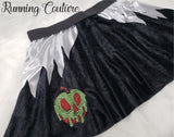 Poison Apple Evil Queen Villain inspired women's velvet running skirt