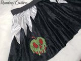 Poison Apple Evil Queen Villain inspired women's velvet running skirt