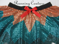 Rooster inspired women's sparkle running skirt