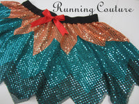 Rooster inspired women's sparkle running skirt