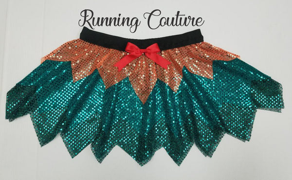 Rooster inspired women's sparkle running skirt
