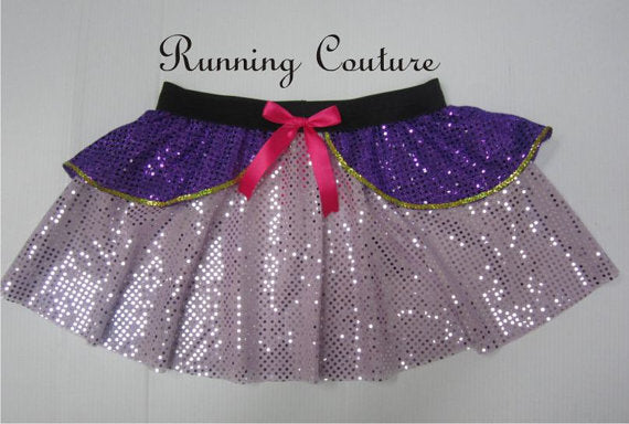 Rapunzel inspired women's sparkle running skirt