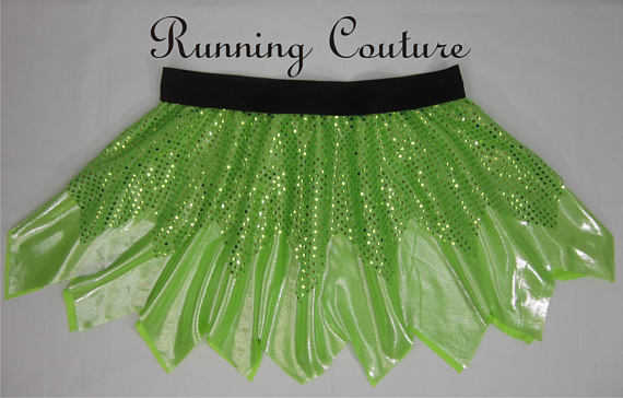 Tinker Fairy or Mike Monster university Inspired women's metallic running skirt