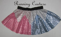 Blue and Pink Sleepy princess inspired women's sparkle running skirt