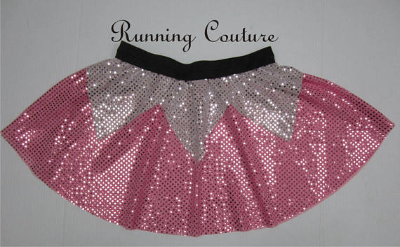 Pink Sleeping Princess inspired women's sparkle running skirt