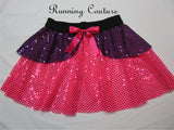 Evil Pink Stepsister inspired women's sparkle running skirt