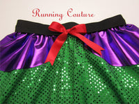 Ariel inspired green sparkle women's running skirt