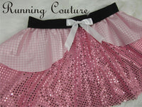 Pink Sleeping Princess inspired women's sparkle running skirt