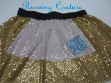 Peasant Glass slipper princess inspired sparkle women's running skirt