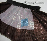 Peasant Glass slipper princess inspired sparkle women's running skirt brown