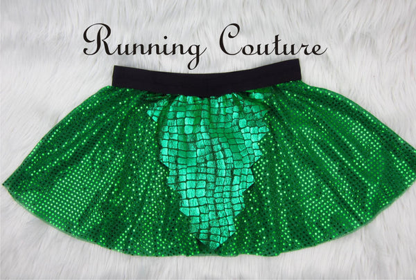 Louis / Crocodile Inspired Sparkle women's running skirt Tic Toc