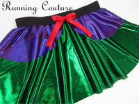 Ariel inspired green metallic/shimmery women's running skirt