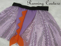 Figment inspired women's sparkle running skirt. Dragon