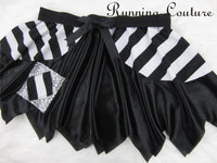 Black and white inspired Pirate metallic/shimmery women's running skirt