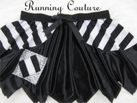 Black and white inspired Pirate metallic/shimmery women's running skirt