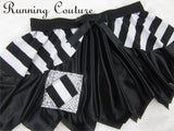 Black and white inspired Pirate metallic/shimmery women's running skirt