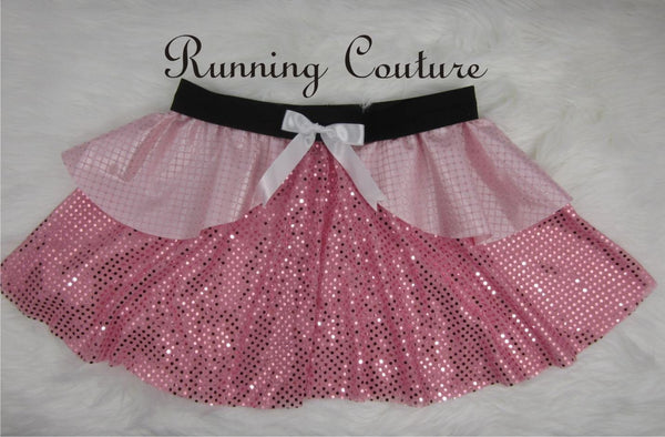 Pink Sleeping Princess inspired women's sparkle running skirt