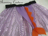 Figment inspired women's sparkle running skirt. Dragon