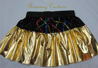 C3 Gold Droid inspired women's metallic/spandex running skirt