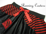 Red and black inspired Pirate metallic/shimmery women's running skirt