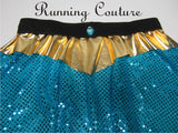 Arabian Night Princess inspired sparkle women's running skirt