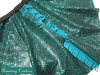 Villain Eel inspired green sparkle women's running skirt