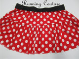 Mini Lady Polka Red and White Mouse inspired women's spandex running skirt