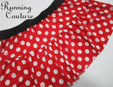 Mini Lady Polka Red and White Mouse inspired women's spandex running skirt